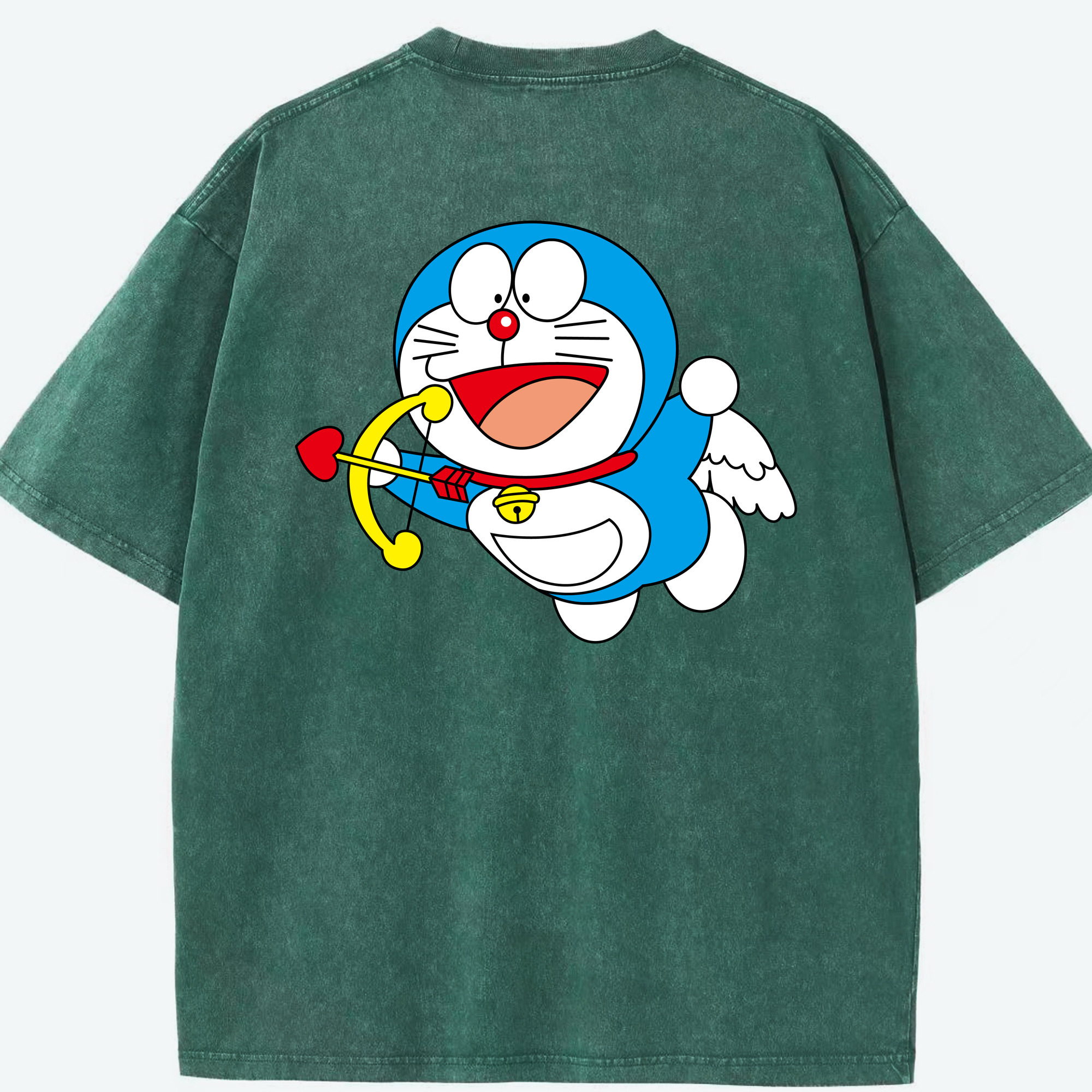 （画像用） ドラえもん Doraemon 綿100% ヴィンテージ風 半袖Tシャツ（背面プリント）